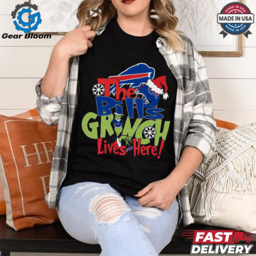 Official The Buffalo Bills Grinch Lives Here Christmas 2024 Shirt