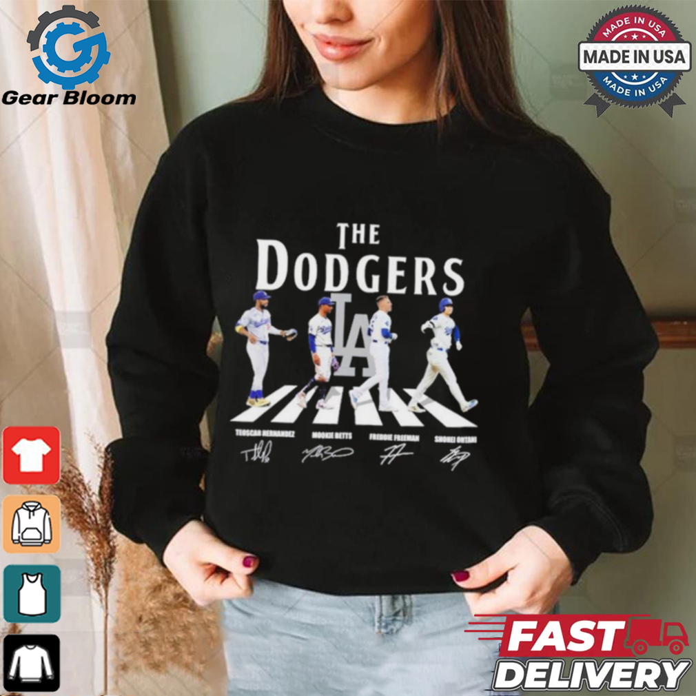 Official The Dodgers Abbey Road Teoscar Hernandez Mookie Betts Freddie Freeman And Shohei Ohtani Signatures Shirt Official The Dodgers Abbey Road Teoscar Hernandez Mookie Betts Freddie Freeman And Shohei Ohtani Signatures Shirt