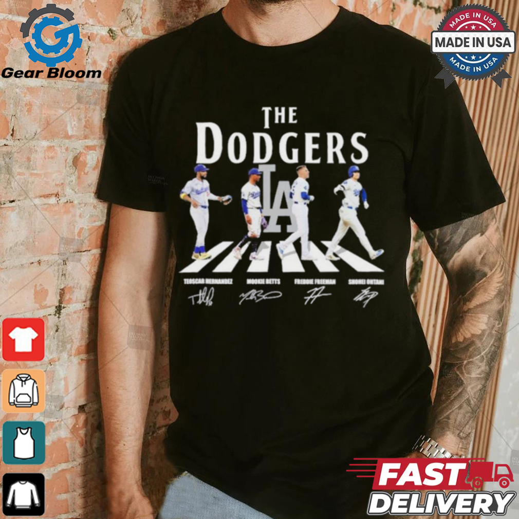Official The Dodgers Abbey Road Teoscar Hernandez Mookie Betts Freddie Freeman And Shohei Ohtani Signatures Shirt Official The Dodgers Abbey Road Teoscar Hernandez Mookie Betts Freddie Freeman And Shohei Ohtani Signatures Shirt