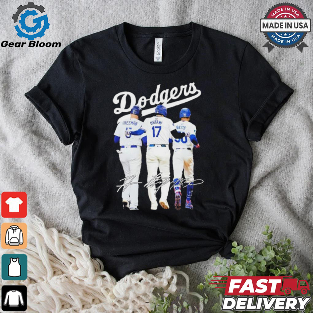 Official The Dodgers Mookie Betts Freddie Freeman And Shohei Ohtani Signatures Shirt Official The Dodgers Mookie Betts Freddie Freeman And Shohei Ohtani Signatures Shirt