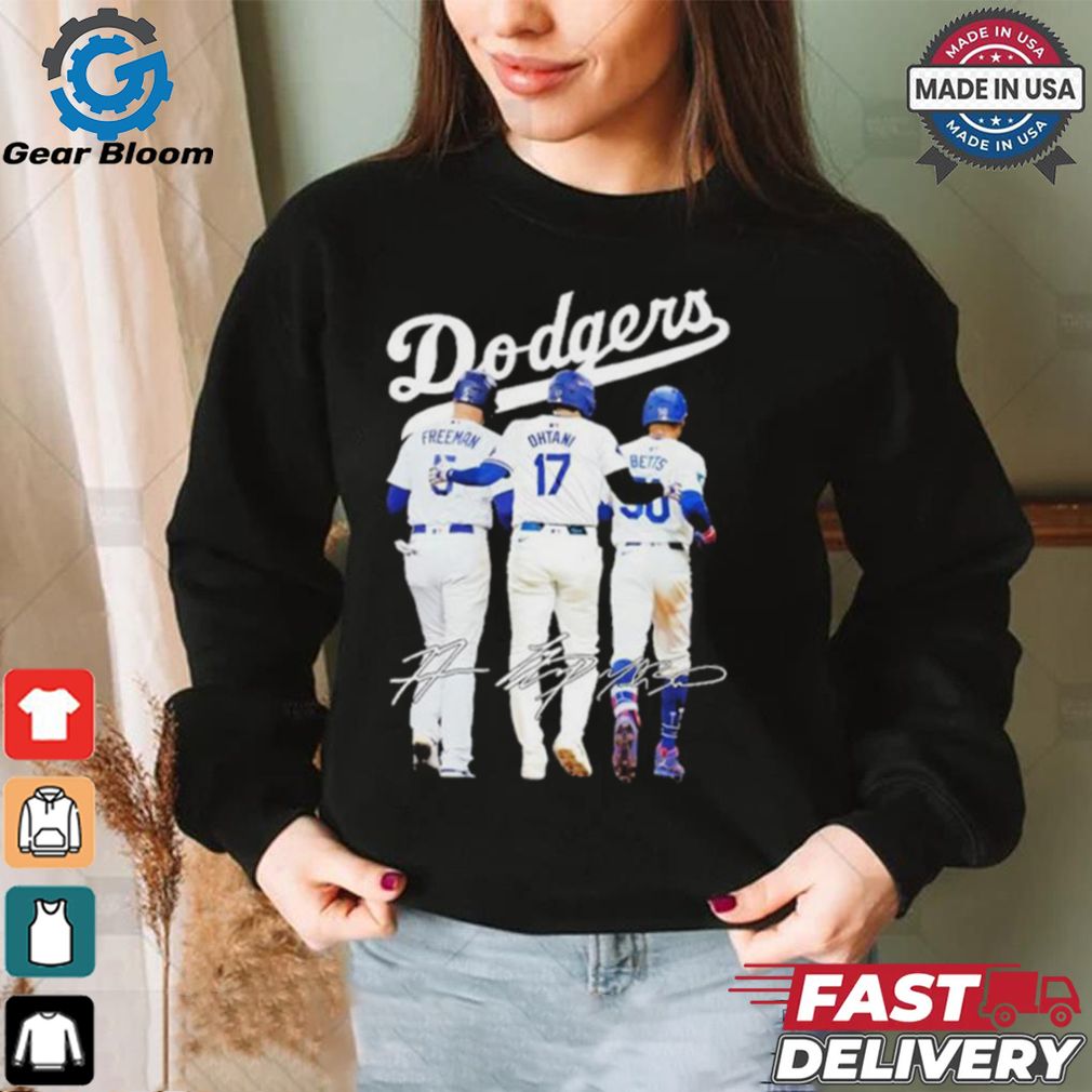 Official The Dodgers Mookie Betts Freddie Freeman And Shohei Ohtani Signatures Shirt Official The Dodgers Mookie Betts Freddie Freeman And Shohei Ohtani Signatures Shirt