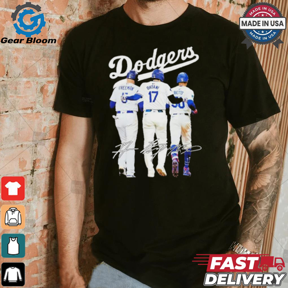 Official The Dodgers Mookie Betts Freddie Freeman And Shohei Ohtani Signatures Shirt Official The Dodgers Mookie Betts Freddie Freeman And Shohei Ohtani Signatures Shirt