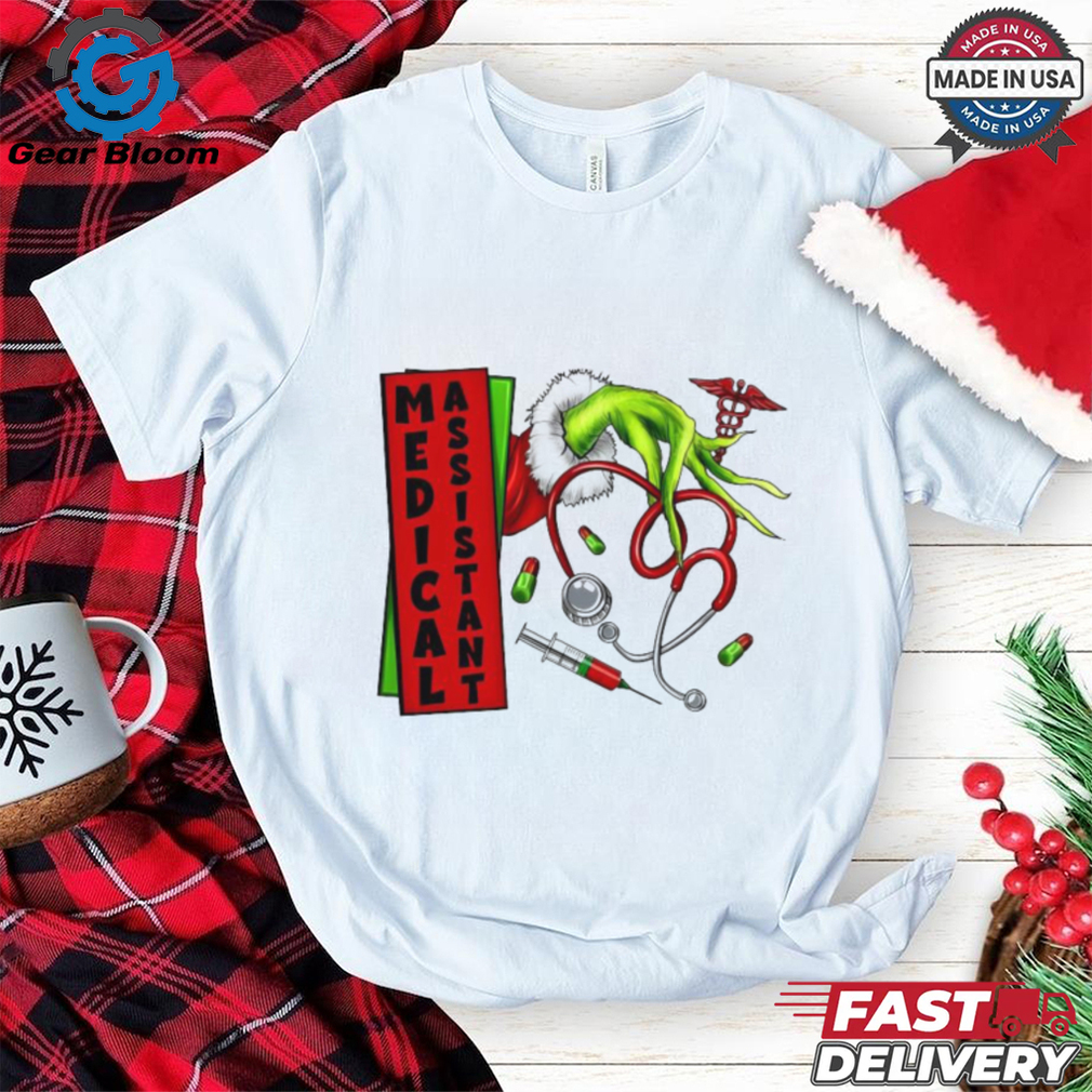 Official The Grinch Hand Hold Stethoscope Medical Assistant Christmas 2024 Shirt Official The Grinch Hand Hold Stethoscope Medical Assistant Christmas 2024 Shirt