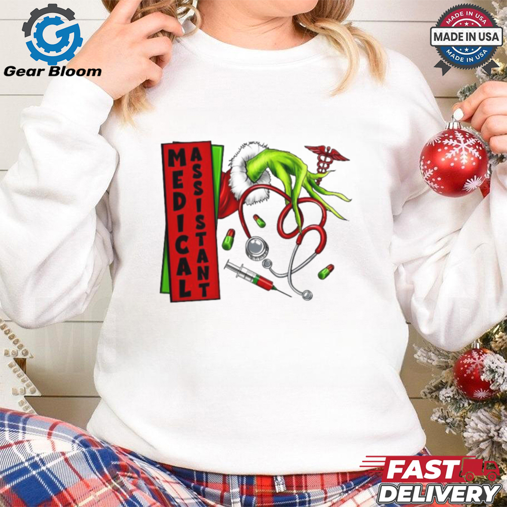 Official The Grinch Hand Hold Stethoscope Medical Assistant Christmas 2024 Shirt Official The Grinch Hand Hold Stethoscope Medical Assistant Christmas 2024 Shirt