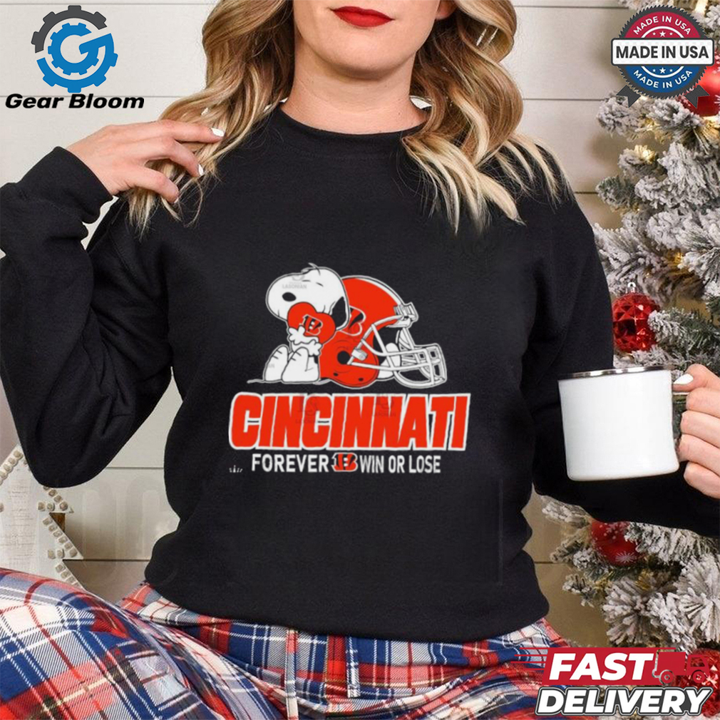 Official The Peanuts Movie Snoopy X Cincinnati Bengals Forever Win Or Lose Shirt Official The Peanuts Movie Snoopy X Cincinnati Bengals Forever Win Or Lose Shirt