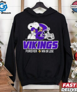 Official The Peanuts Movie Snoopy X Minnesota Vikings Forever Win Or Lose Shirt