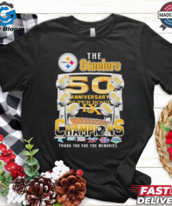 Official The Pittsburgh Steelers 50 Anniversary Super Bowl Champions Thank You For The Memories Shirt
