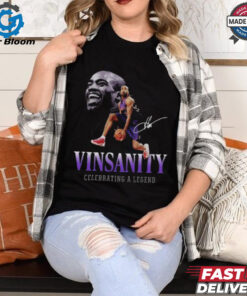 Official Vince Carter Vinsanity Toronto Raptors Celebrating A Legend Signature t shirt