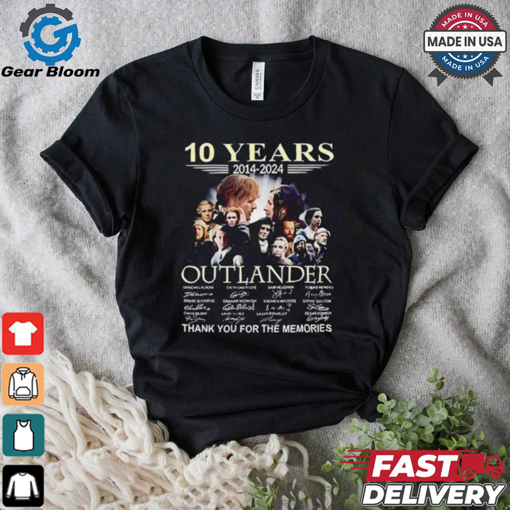 Outlander 10 years 2014 2024 thank you for the memories signatures shirt Outlander 10 years 2014 2024 thank you for the memories signatures shirt