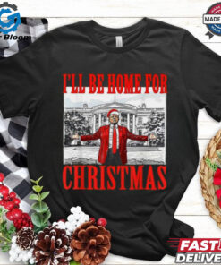 Patriot Pride Men_s Funny Trump I_ll Be Home For Christmas Short Sleeve T Shirt