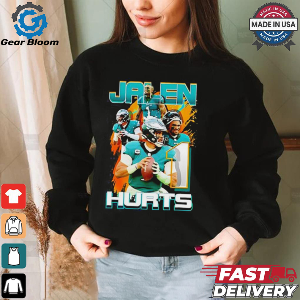 Philadelphia Eagles Jalen Hurts number 1 graphic shirt Philadelphia Eagles Jalen Hurts number 1 graphic shirt