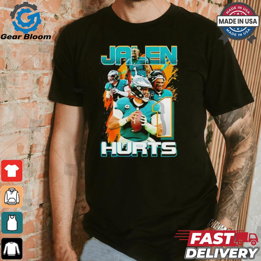 Philadelphia Eagles Jalen Hurts number 1 graphic shirt Philadelphia Eagles Jalen Hurts number 1 graphic shirt