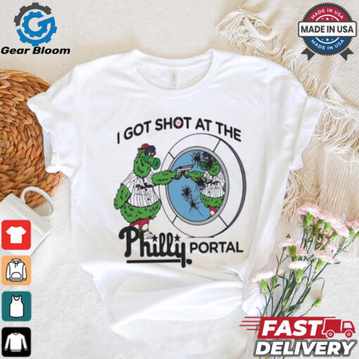 Phillie Phanatic Philadelphia Phillies I got shot at the Philly portal shirt