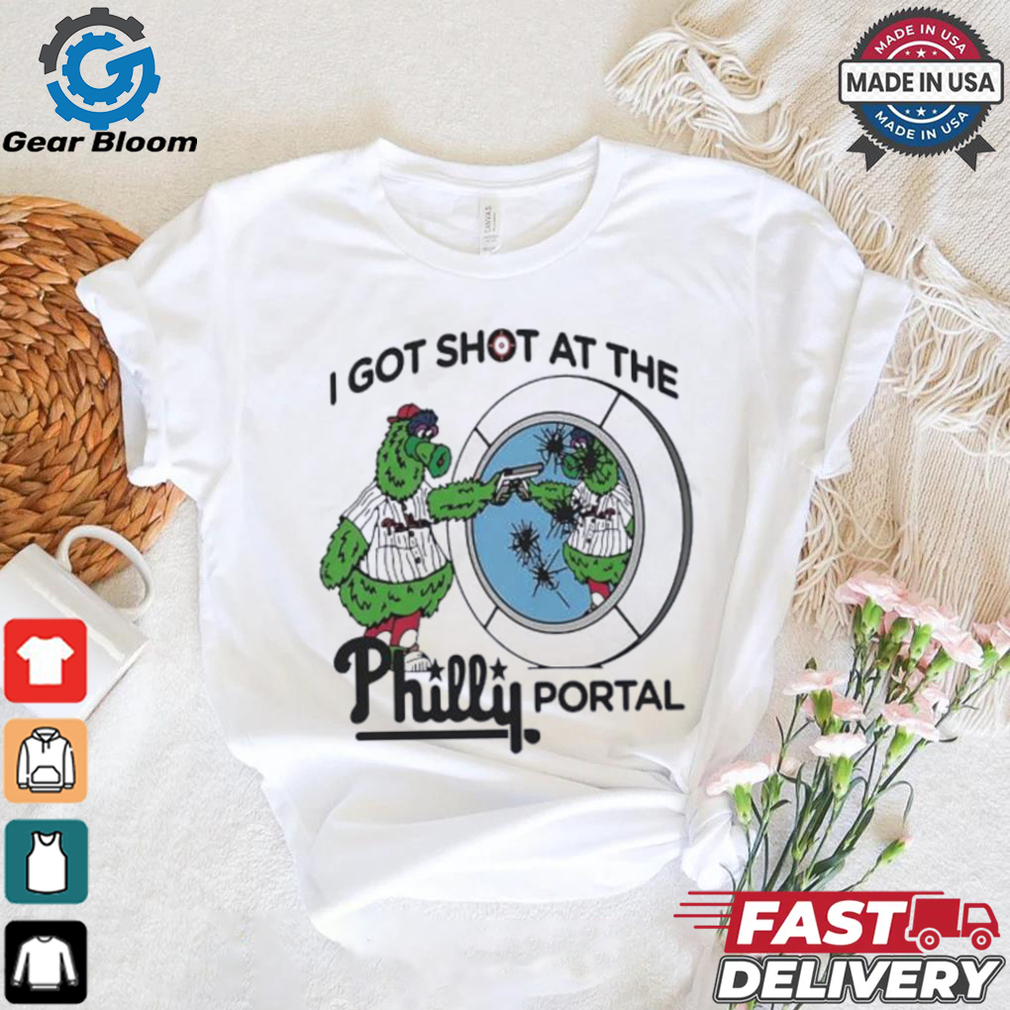 Phillie Phanatic Philadelphia Phillies I got shot at the Philly portal shirt Phillie Phanatic Philadelphia Phillies I got shot at the Philly portal shirt