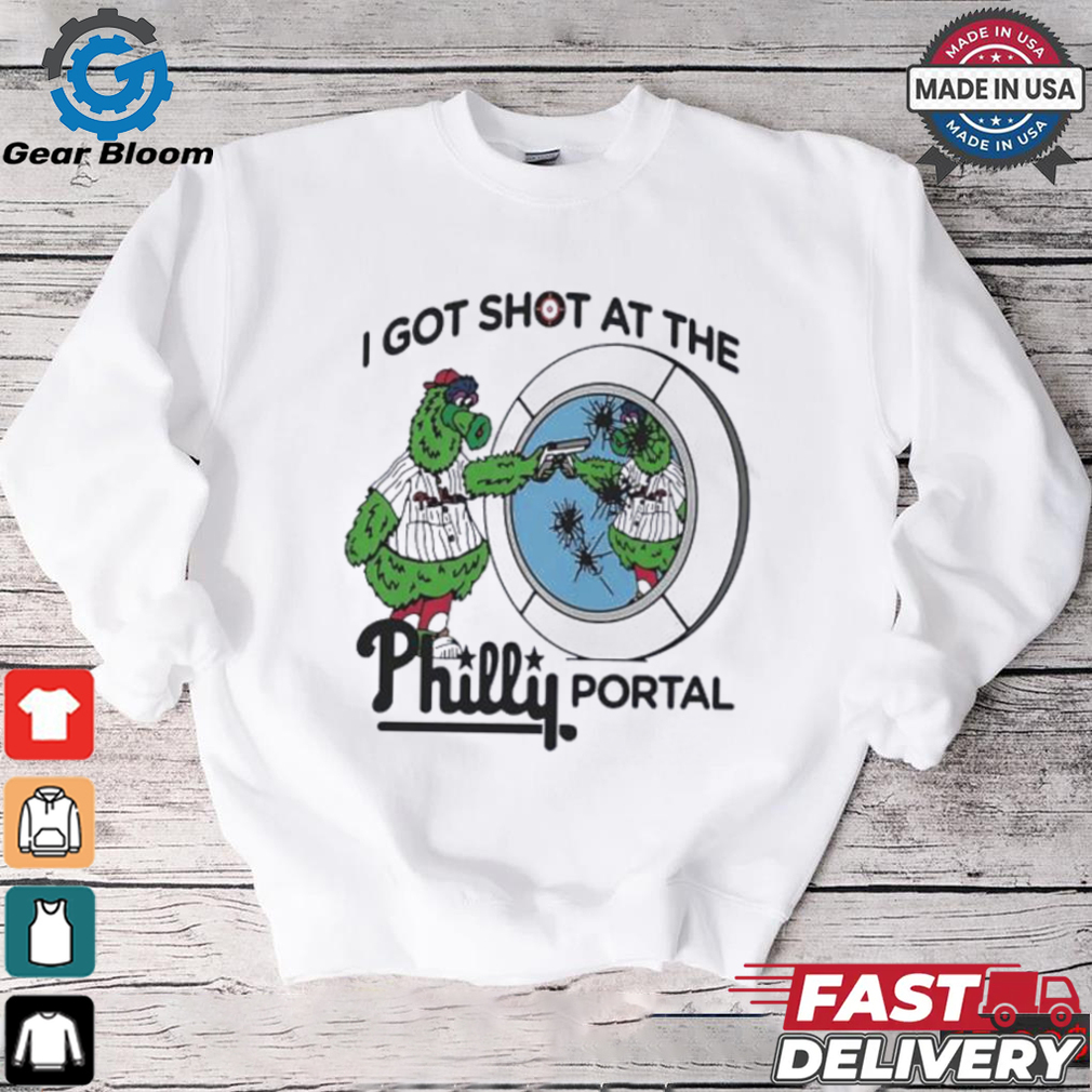 Phillie Phanatic Philadelphia Phillies I got shot at the Philly portal shirt Phillie Phanatic Philadelphia Phillies I got shot at the Philly portal shirt