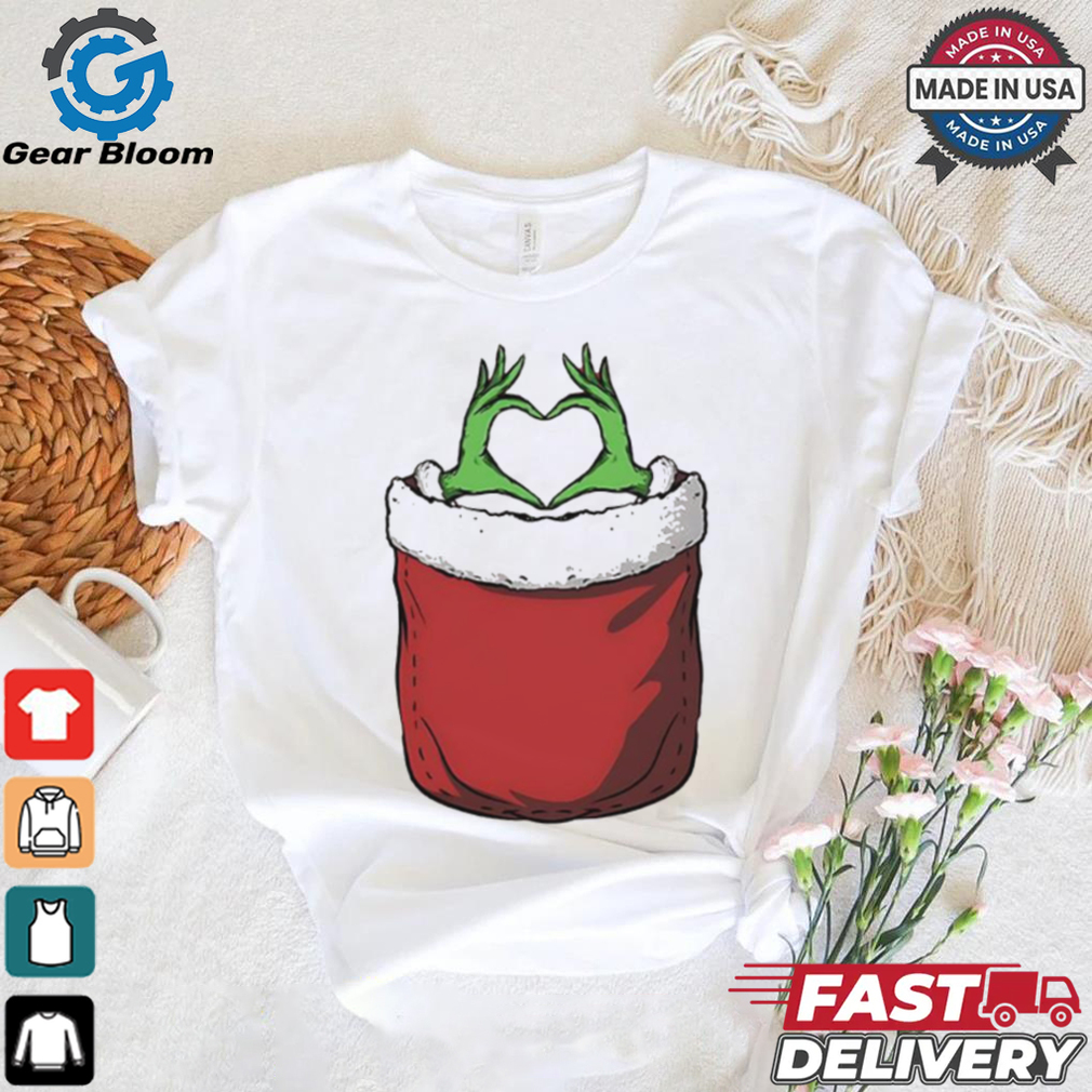Pocket Grinch heart hand shirt Pocket Grinch heart hand shirt