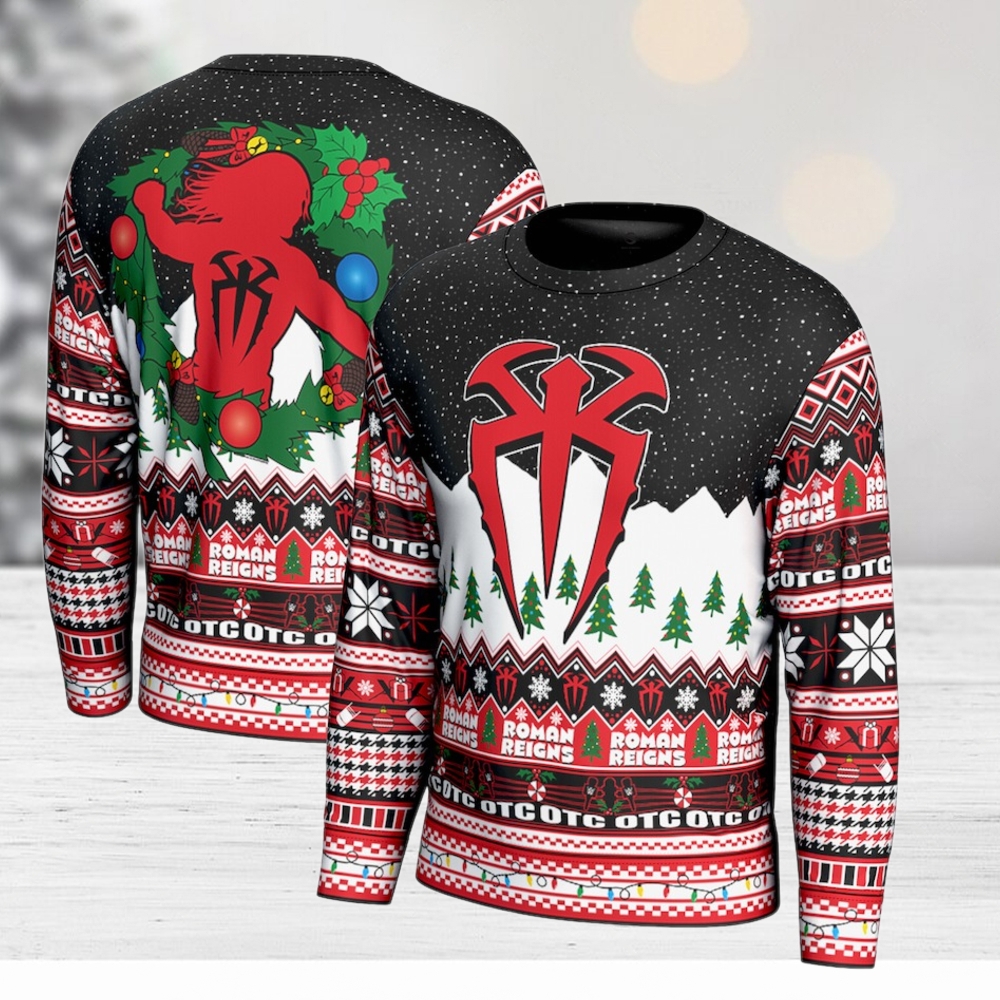 ProSphere Black Roman Reigns Holiday Sweater ProSphere Black Roman Reigns Holiday Sweater