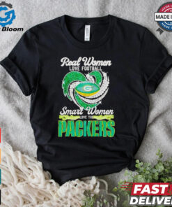 Real women love football smart women love the Green Bay Packers diamond heart shirt