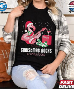 Rockin’ Flamingo Christmas Cozy Vibes Christmas 2024 Shirt