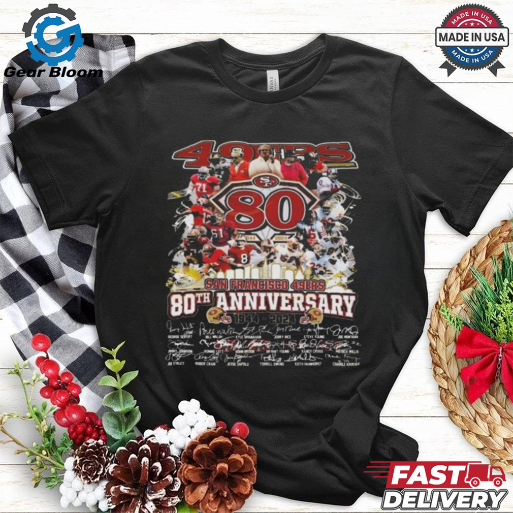 San Francisco 49ers 80th Anniversary 1944 2024 Signatures Shirt San Francisco 49ers 80th Anniversary 1944 2024 Signatures Shirt