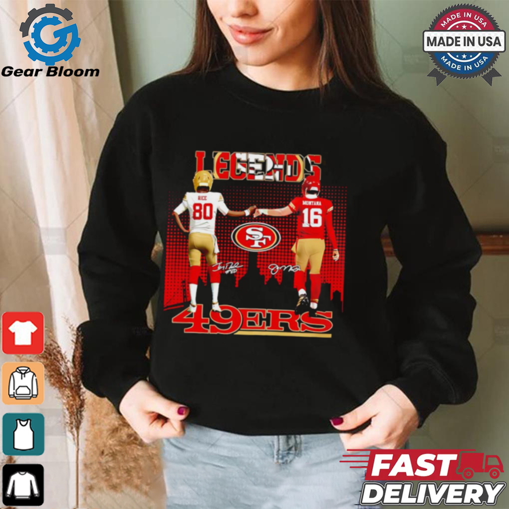 San Francisco 49ers Rice and Montana Legends skyline shirt San Francisco 49ers Rice and Montana Legends skyline shirt