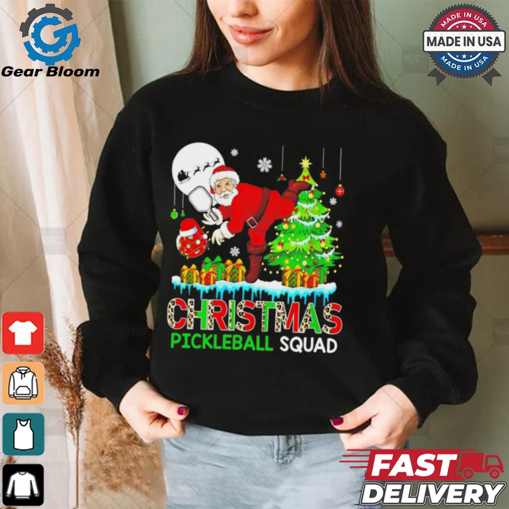 Santa Christmas Pickleball Squad Tee Shirt Santa Christmas Pickleball Squad Tee Shirt