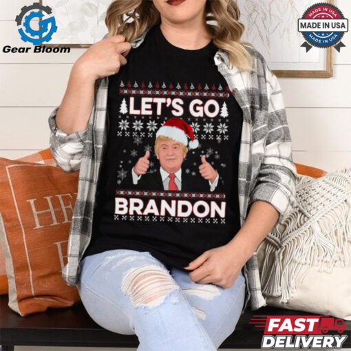 Santa Donald Trump fuck Biden let’s go brandon Ugly Christmas 2024 Shirt