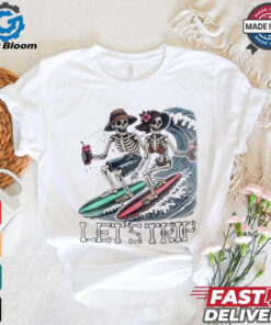 Skeleton surfing let’s trip shirt