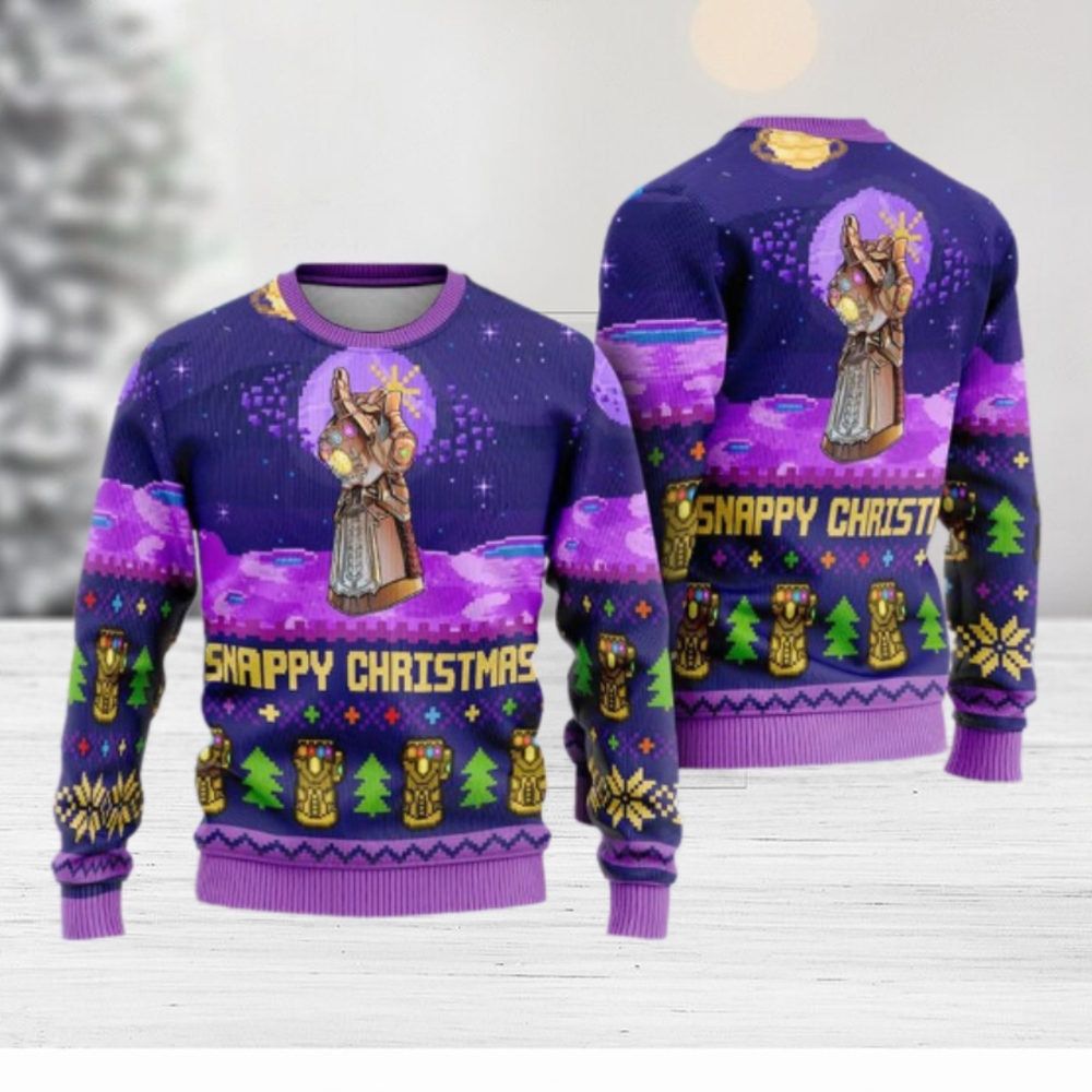 Snappy Christmas Infinity Gauntlet Ugly Christmas Sweater Snappy Christmas Infinity Gauntlet Ugly Christmas Sweater