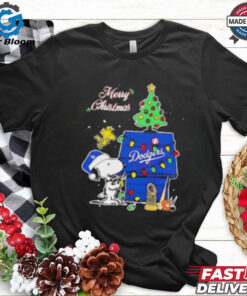 Snoopy Woodstock Merry Christmas Los Angeles Dodgers shirt