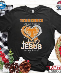 Tennessee Football In My Veins Jesus In My Heart T Shirt