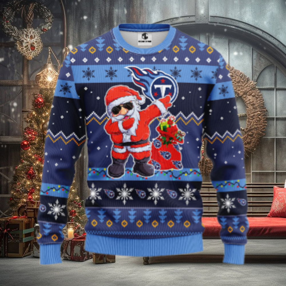Tennessee Titans Dabbing Santa Claus Ugly Christmas Sweater Tennessee Titans Dabbing Santa Claus Ugly Christmas Sweater