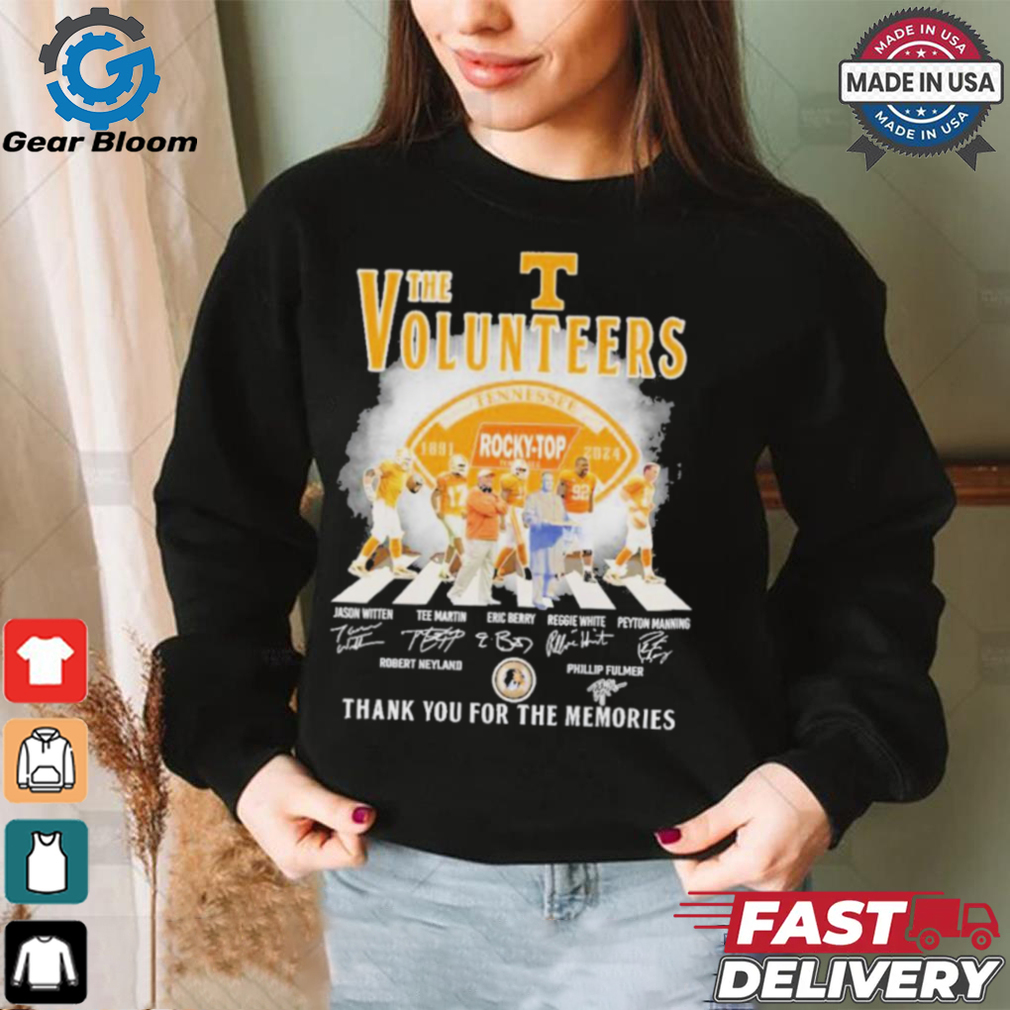 Tennessee Volunteers Rocky Top 1891 2024 Thank You For The Memories Signatures Shirt Tennessee Volunteers Rocky Top 1891 2024 Thank You For The Memories Signatures Shirt
