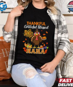 Thankful Grateful Blessed Nana Thanksgiving Turkey Family T Shirt