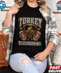 Thanksgiving Turkey And Touchdowns Football Men Kids Women T Shirt