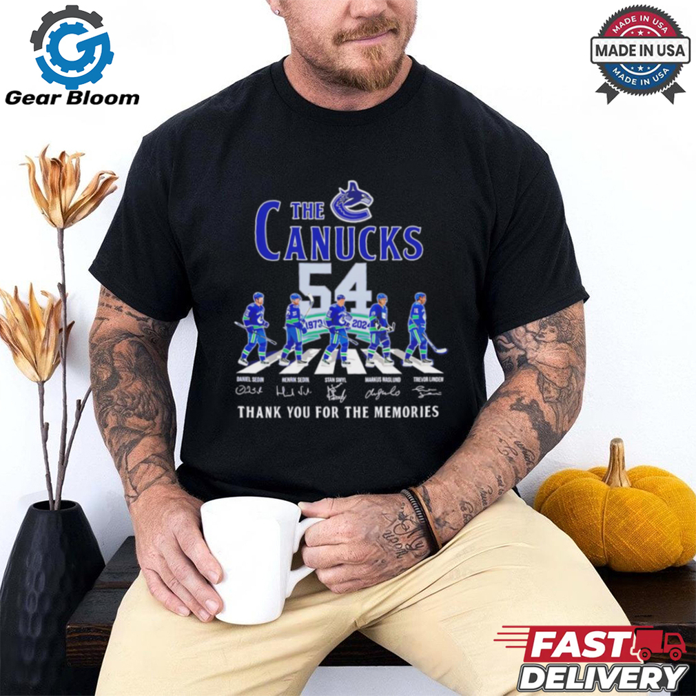 The Vancouver Canucks abbey road 1970 2024 thank you signatures shirt The Vancouver Canucks abbey road 1970 2024 thank you signatures shirt