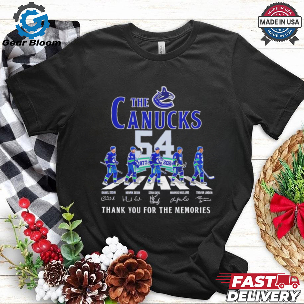The Vancouver Canucks abbey road 1970 2024 thank you signatures shirt The Vancouver Canucks abbey road 1970 2024 thank you signatures shirt