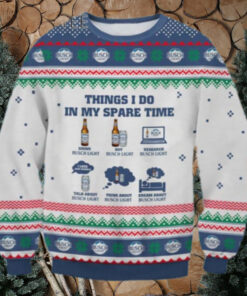 Thing I Do In My Spare Time Busch Light Ugly Christmas Sweater