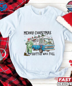 Trump Christmas Sweatshirt, Merry Christmas Shitter Was Full, Humorous Trump Christmas Sweatshirt