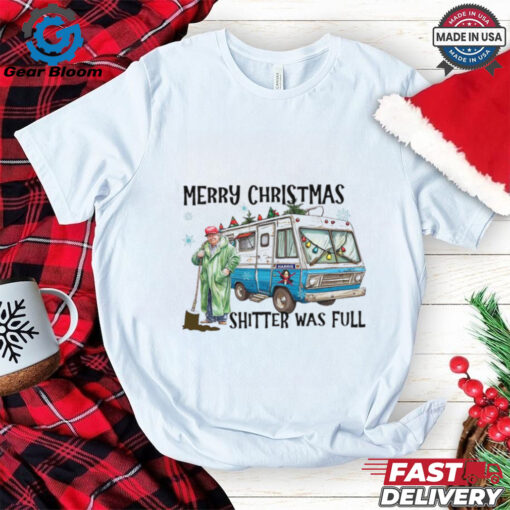 Trump Christmas Sweatshirt, Merry Christmas Shitter Was Full, Humorous Trump Christmas Sweatshirt