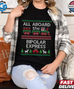 Ugly Christmas Sweater Bipolar Express Train T Shirt