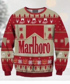 Unisex Marlboro Print Party Ugly Christmas Sweater