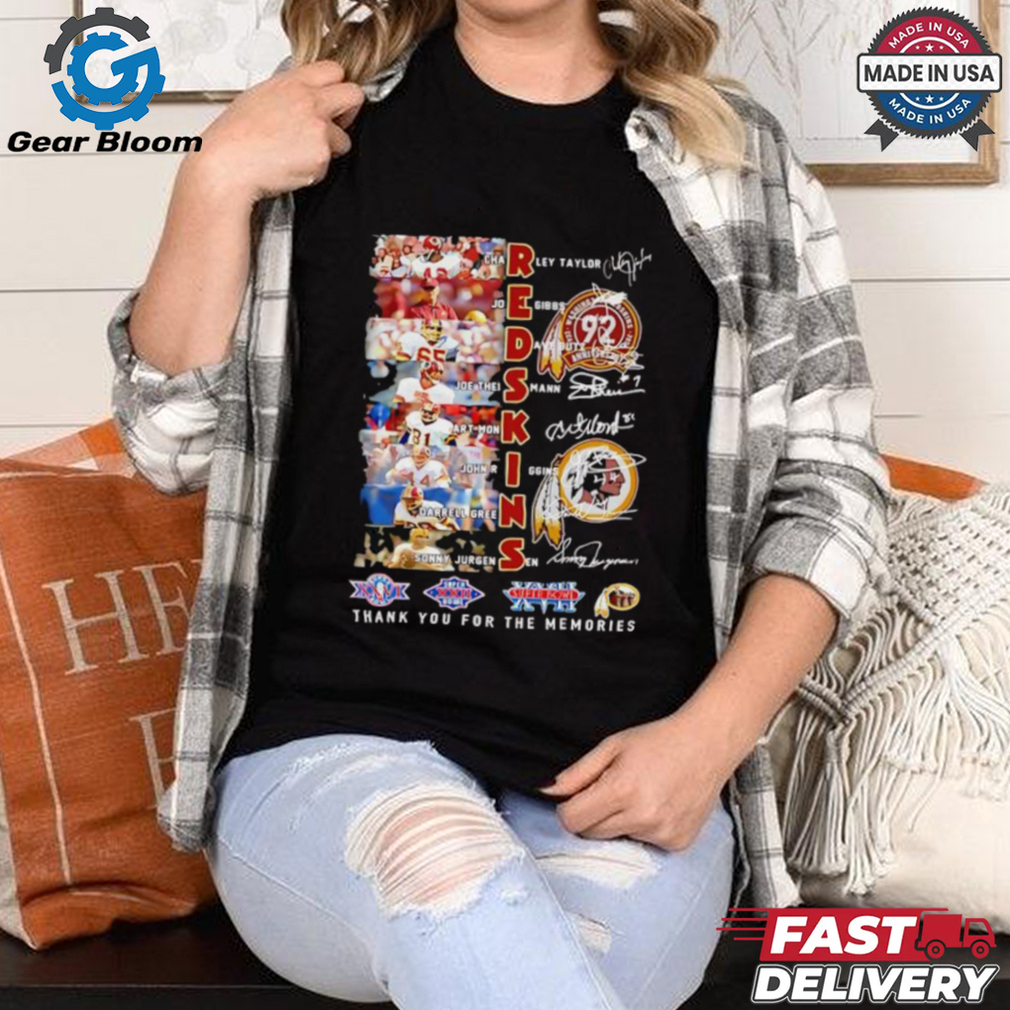 Washington Redskins signature thank you for the memories player signatures graphics shirt Washington Redskins signature thank you for the memories player signatures graphics shirt