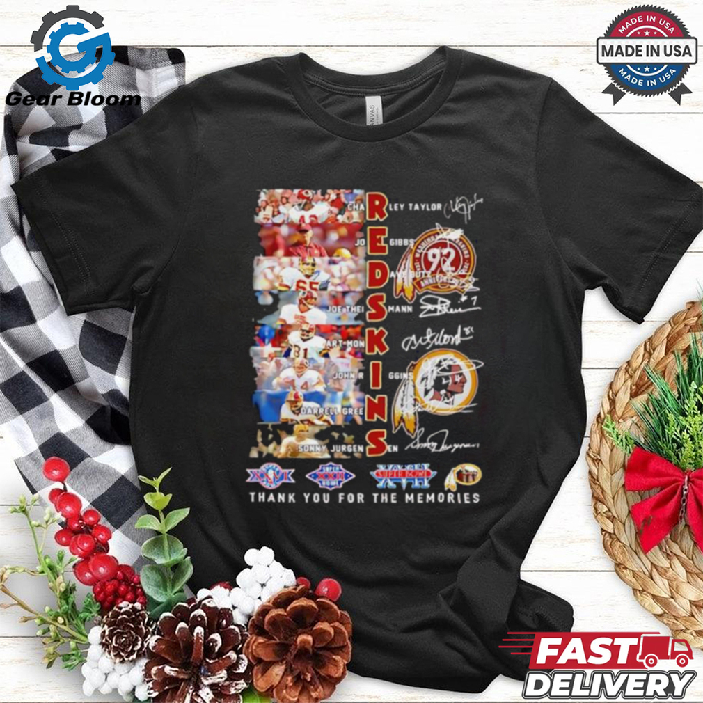Washington Redskins signature thank you for the memories player signatures graphics shirt Washington Redskins signature thank you for the memories player signatures graphics shirt