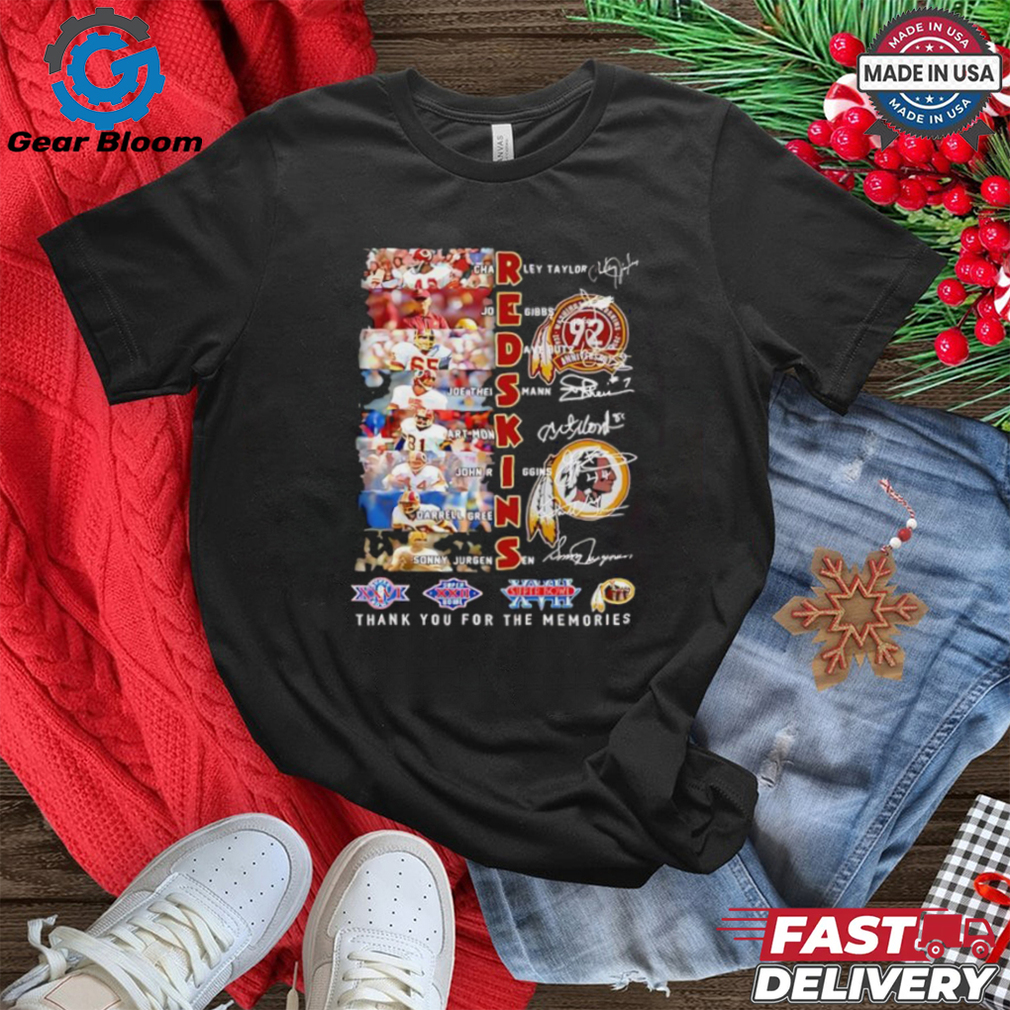 Washington Redskins signature thank you for the memories player signatures graphics shirt Washington Redskins signature thank you for the memories player signatures graphics shirt