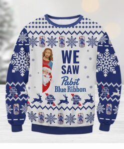 We Saw Pabst Blue Ribbon Ugly Sweater