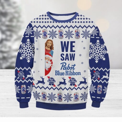 We Saw Pabst Blue Ribbon Ugly Sweater