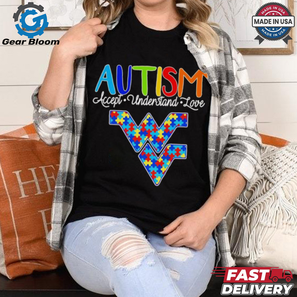 West Virginia Mountaineers autism accept understand love shirt West Virginia Mountaineers autism accept understand love shirt