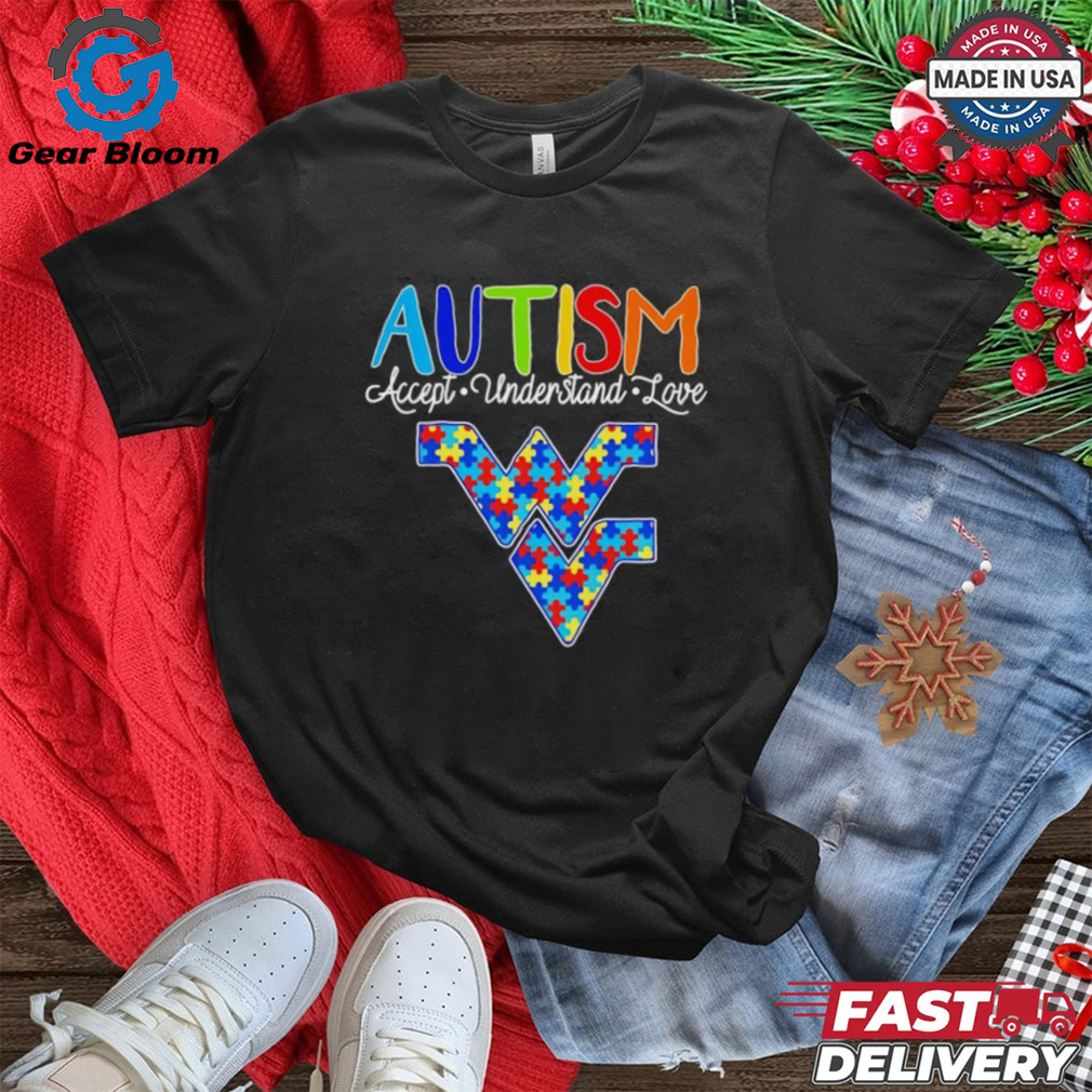 West Virginia Mountaineers autism accept understand love shirt West Virginia Mountaineers autism accept understand love shirt