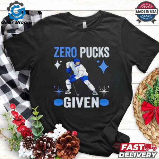 Zero pucks given hockey shirt